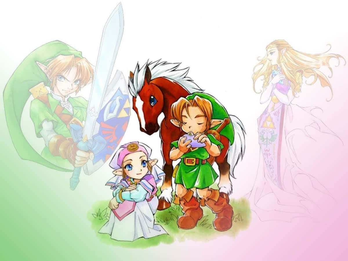 Iconic Characters from The Legend of Zelda Series Wallpaper