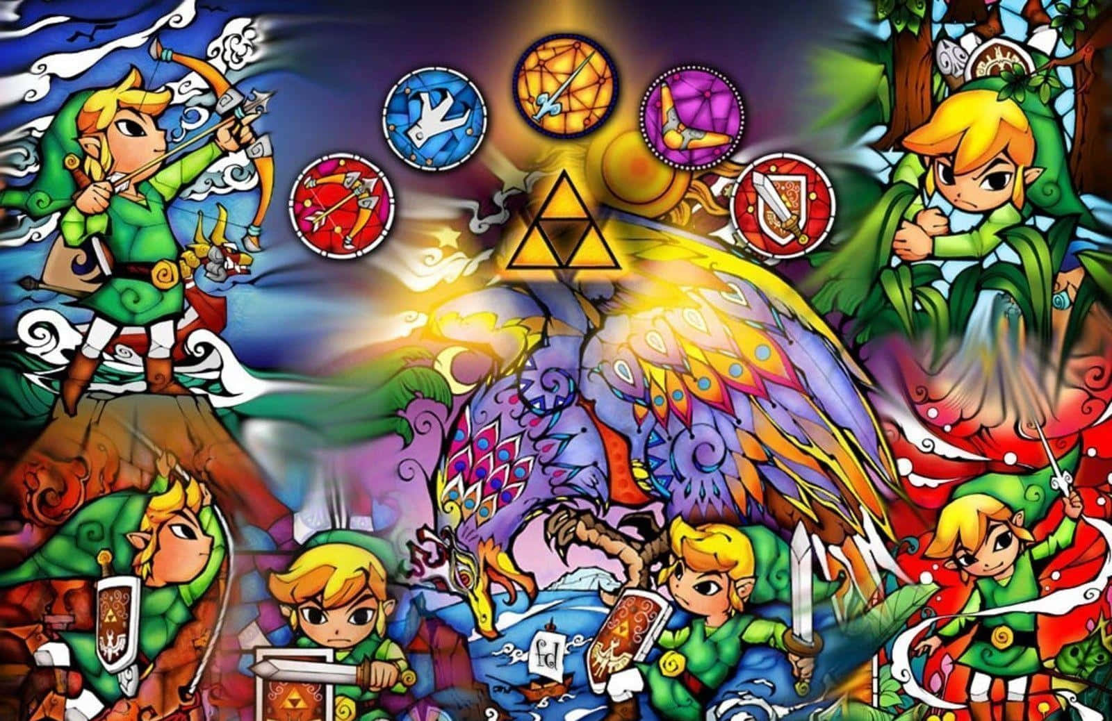 Lospersonajes De The Legend Of Zelda En Acción. Fondo de pantalla