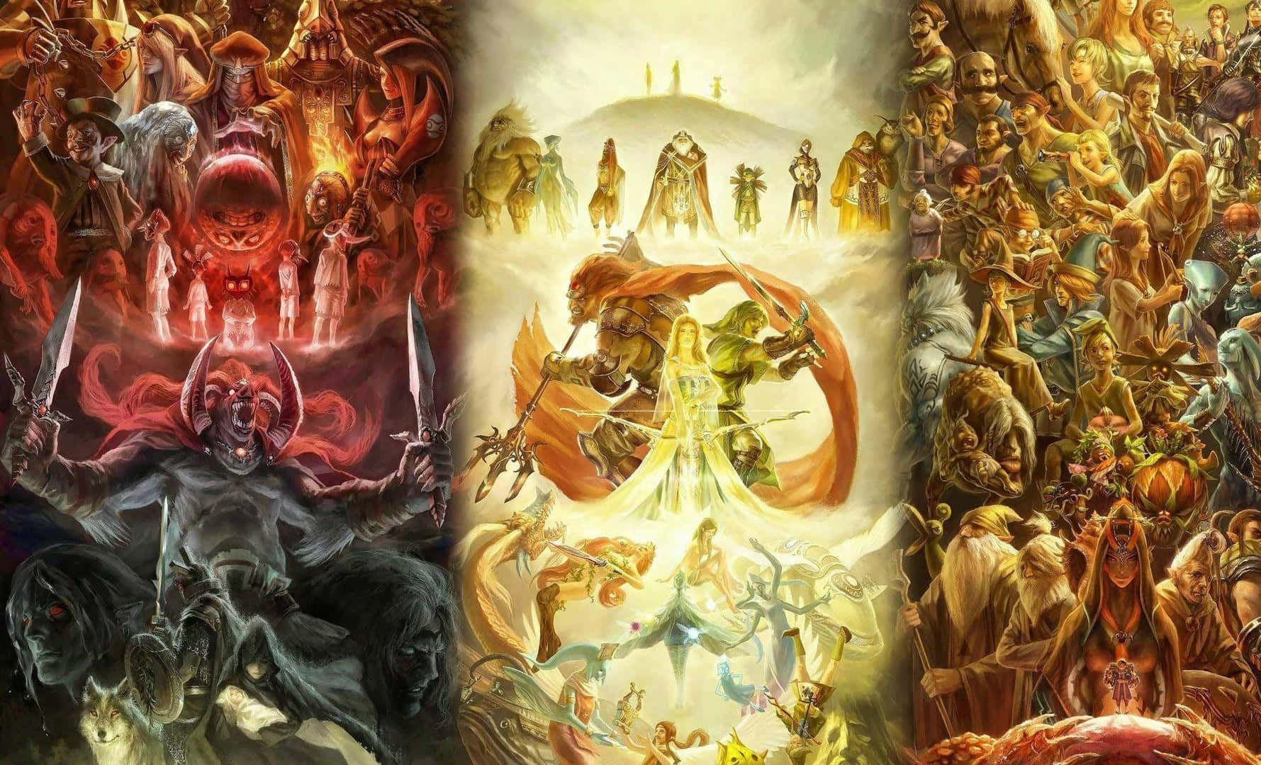 The Legend of Zelda Characters Enchanting Fantasy World Wallpaper