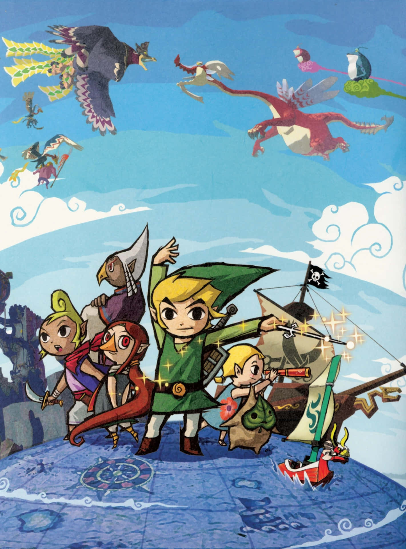 Grupode Personajes De The Legend Of Zelda: Link, Zelda Y Compañeros. Fondo de pantalla