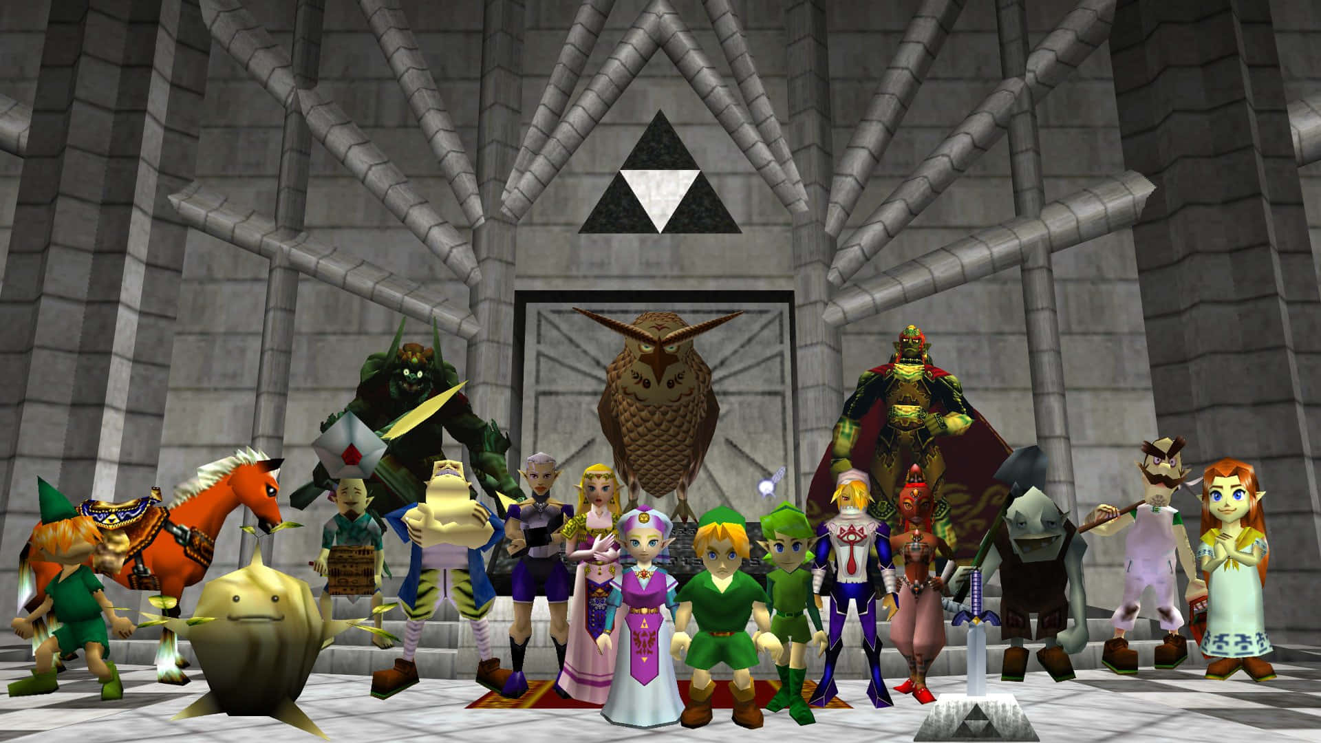 Lospersonajes De The Legend Of Zelda Se Reúnen. Fondo de pantalla