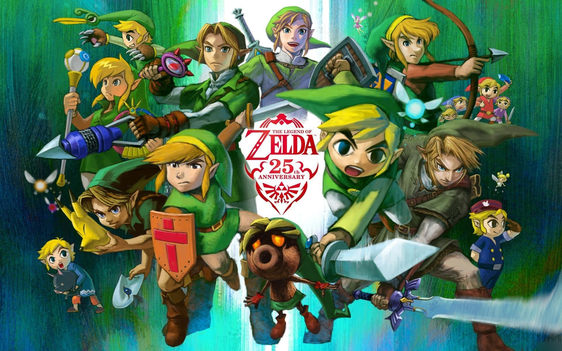 Losemblemáticos Personajes De The Legend Of Zelda Fondo de pantalla