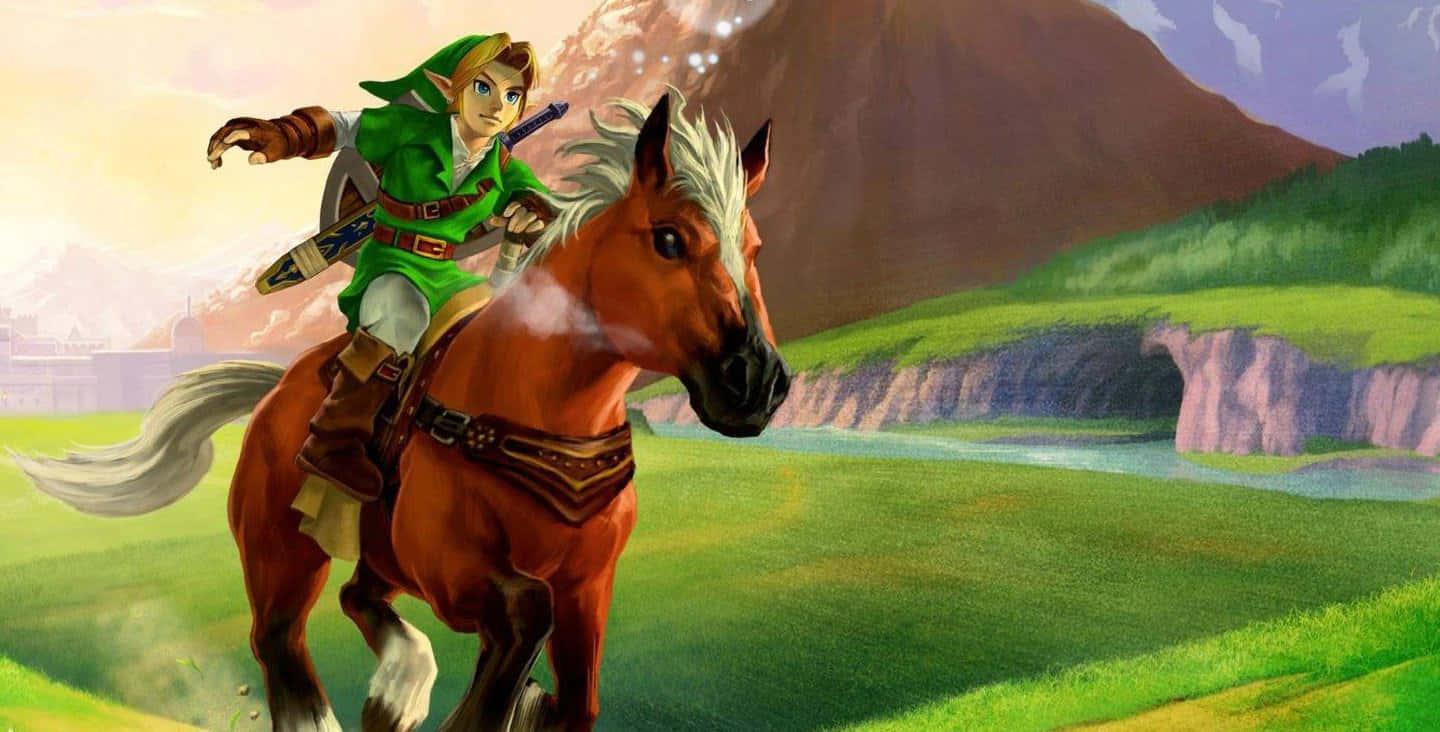 The Legend of Zelda: Hero Link riding his trusted horse Epona Wallpaper