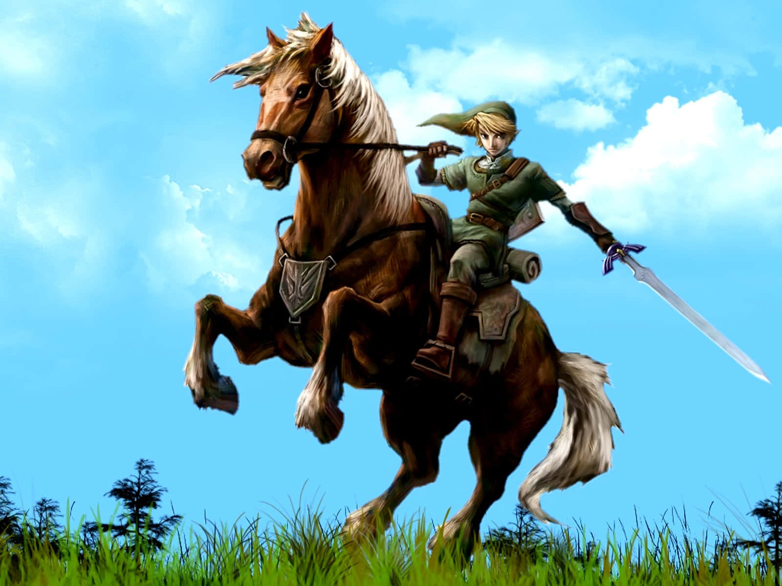 The Legend of Zelda: Epona Riding Across The Scenic Fields Wallpaper