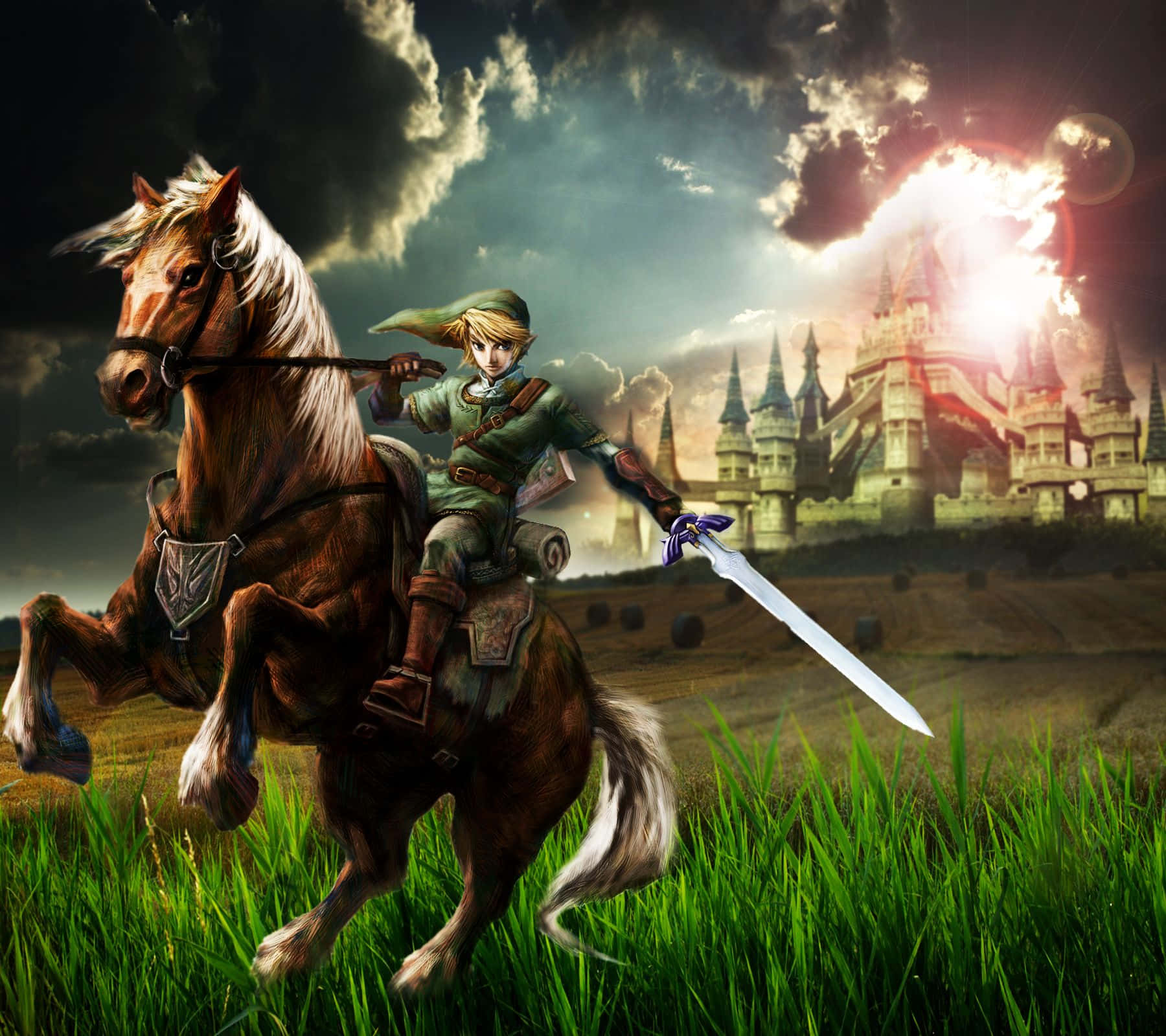 Epona and Link in an epic adventure from The Legend of Zelda Wallpaper