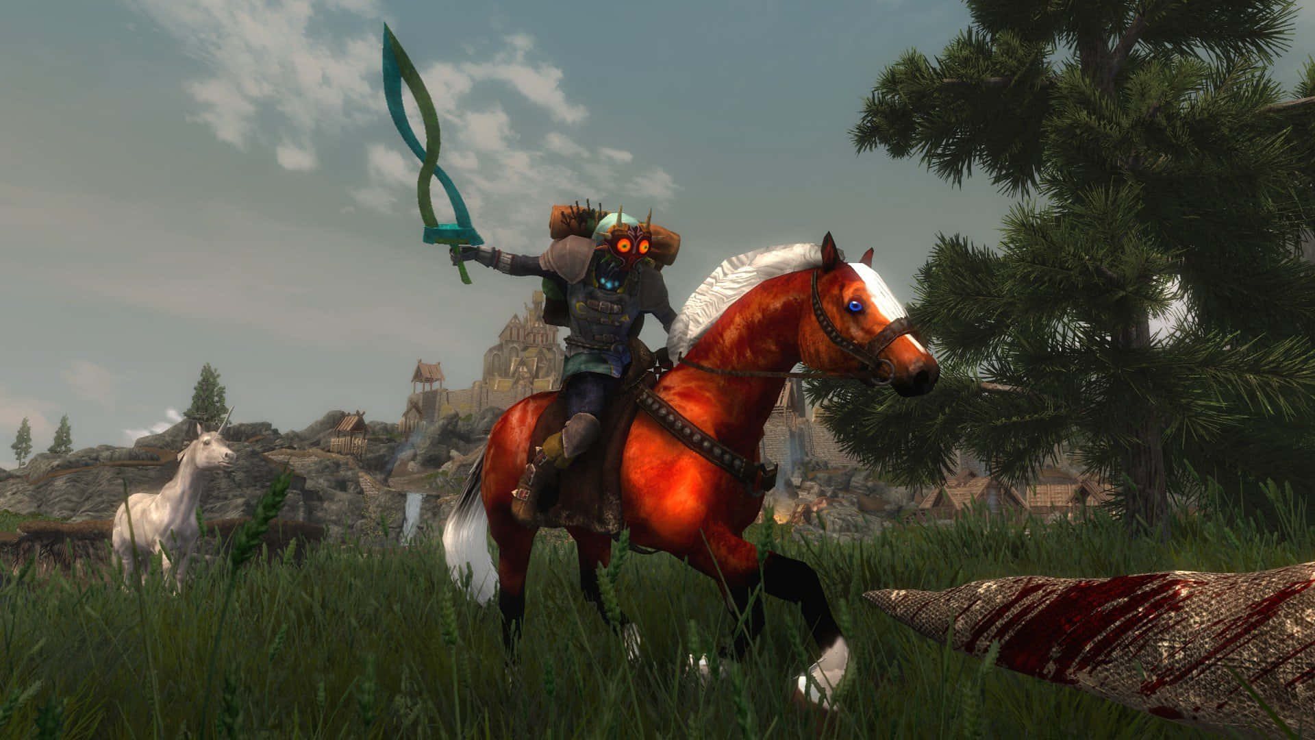The Legend of Zelda: Epona galloping through the field Wallpaper
