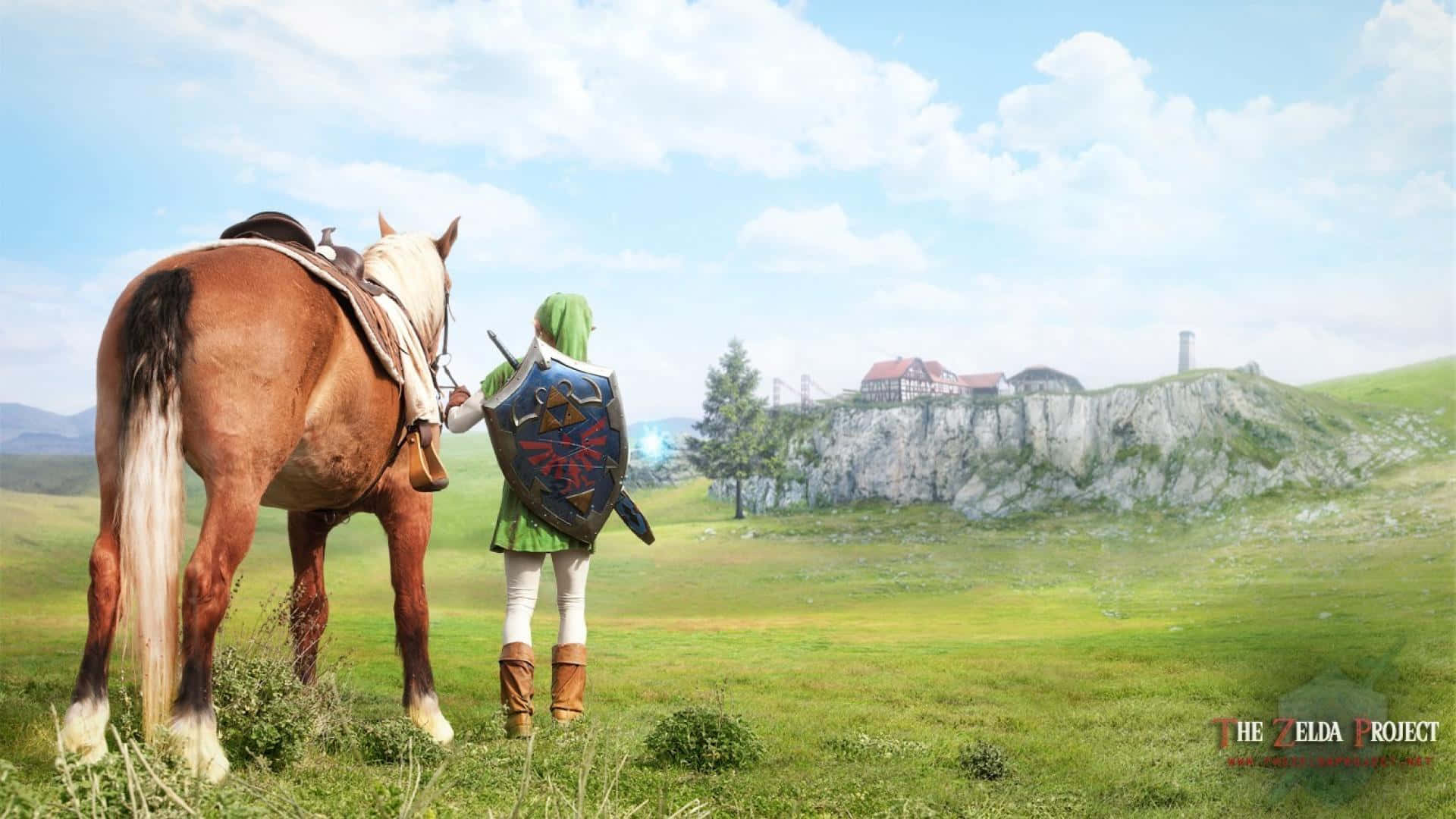 The Legend of Zelda: Link riding Epona through Hyrule Field Wallpaper