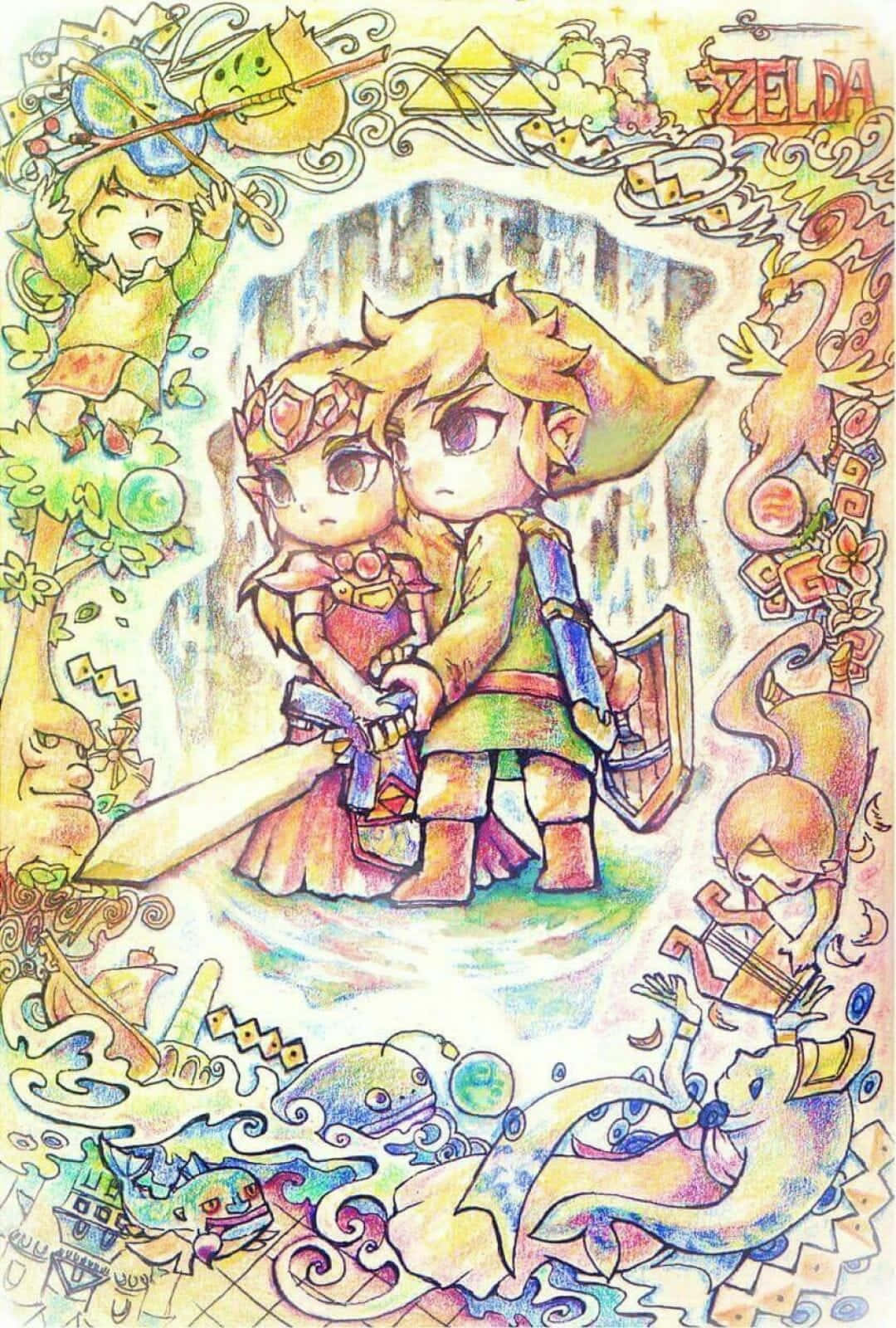 Frigør din indre helt med Legenden om Zelda iphone baggrund. Wallpaper