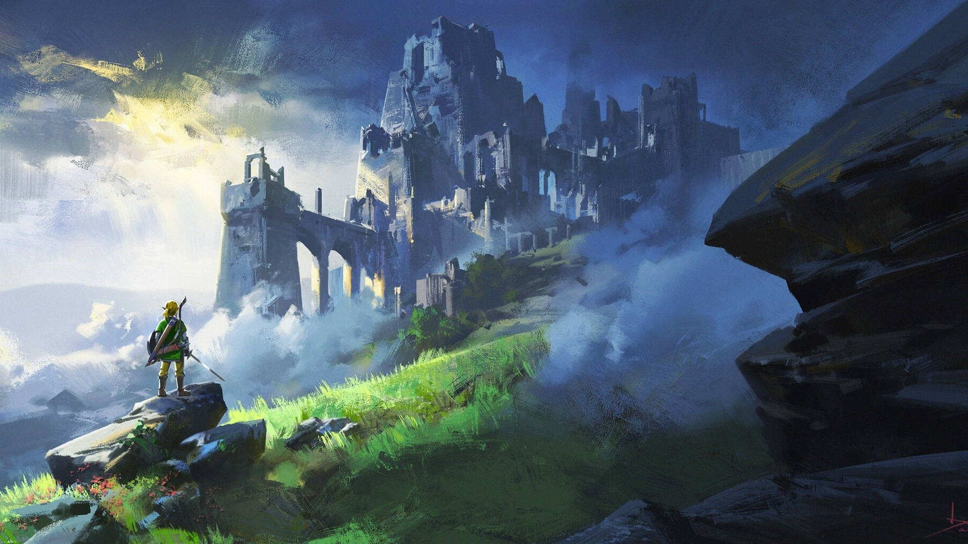 The iconic landscape of the Hyrule Kingdom in Legend of Zelda Wallpaper