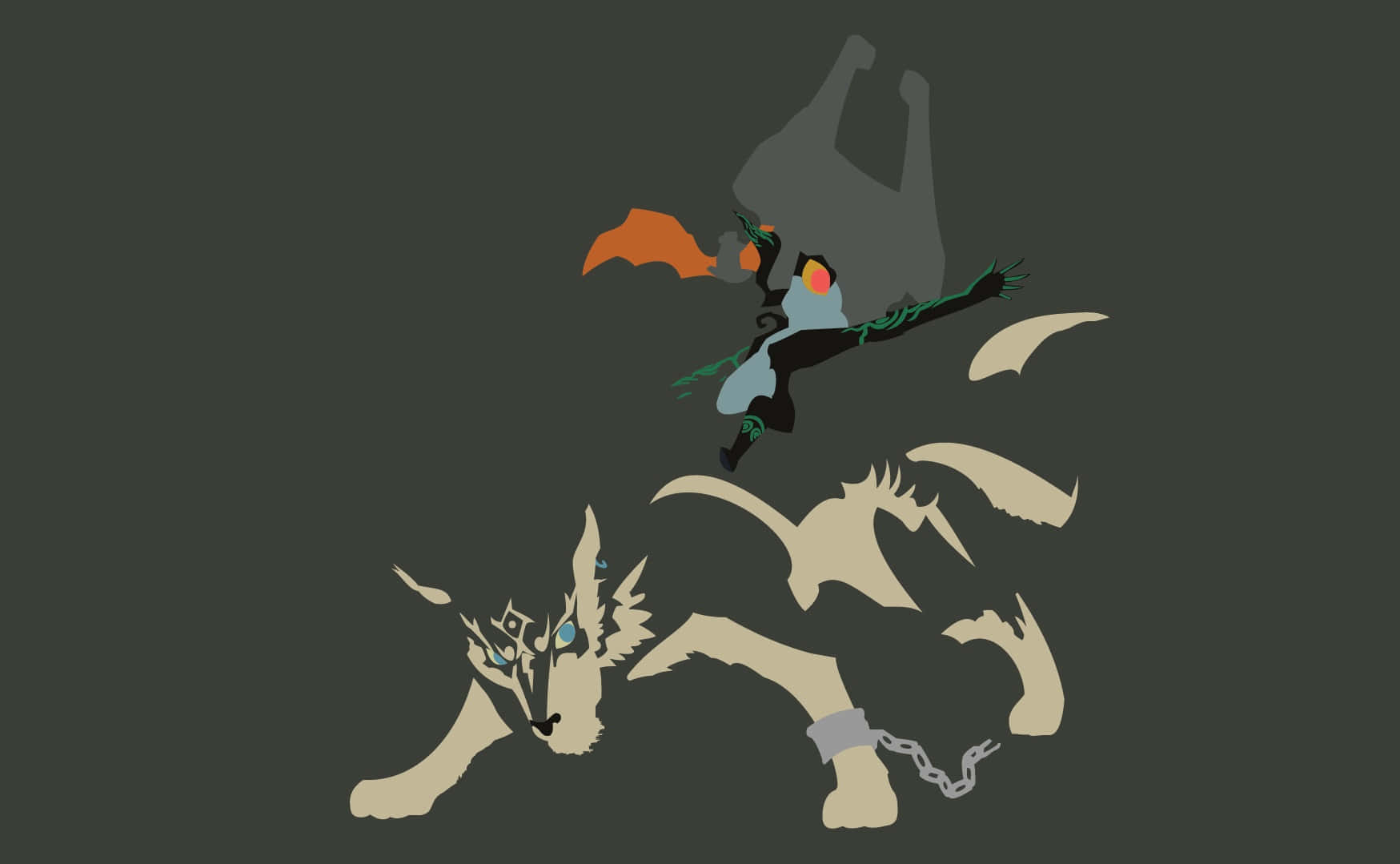 Midna riding majestic Wolf Link in The Legend Of Zelda Wallpaper