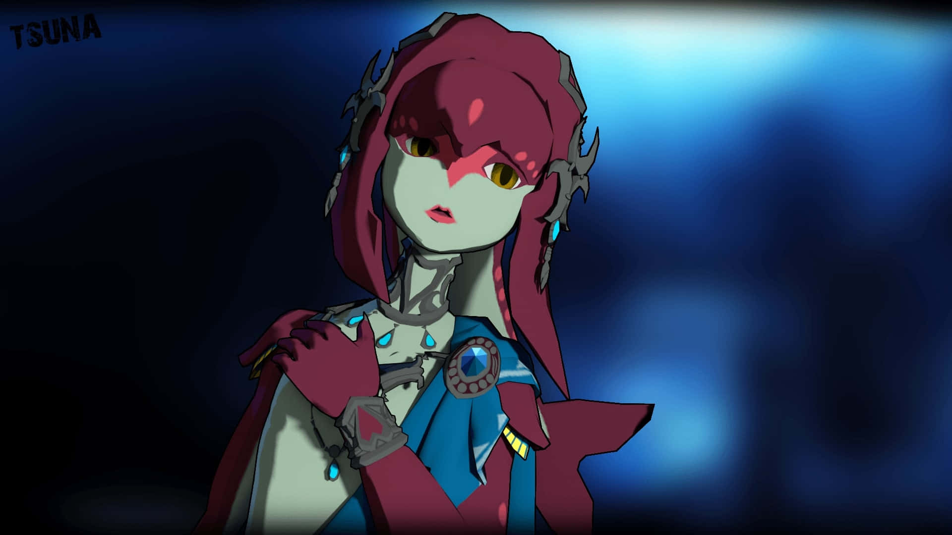 Mipha, the graceful Zora Champion from The Legend of Zelda: Breath of the Wild Wallpaper