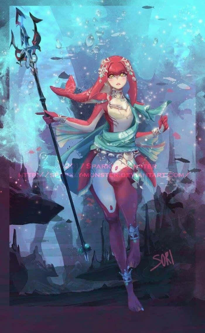 Mipha, the spirited Zora princess from The Legend of Zelda: Breath of the Wild Wallpaper