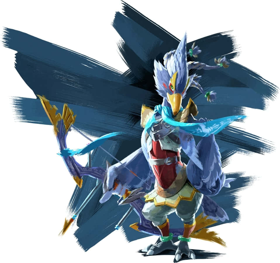 The valiant Revali from The Legend of Zelda series posing with his bow Wallpaper
