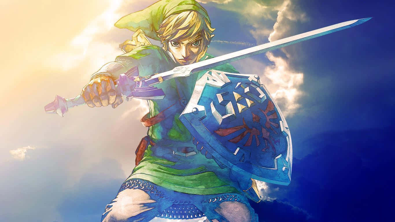 Laleyenda De Zelda: Skyward Sword - Link Listo Para La Batalla. Fondo de pantalla