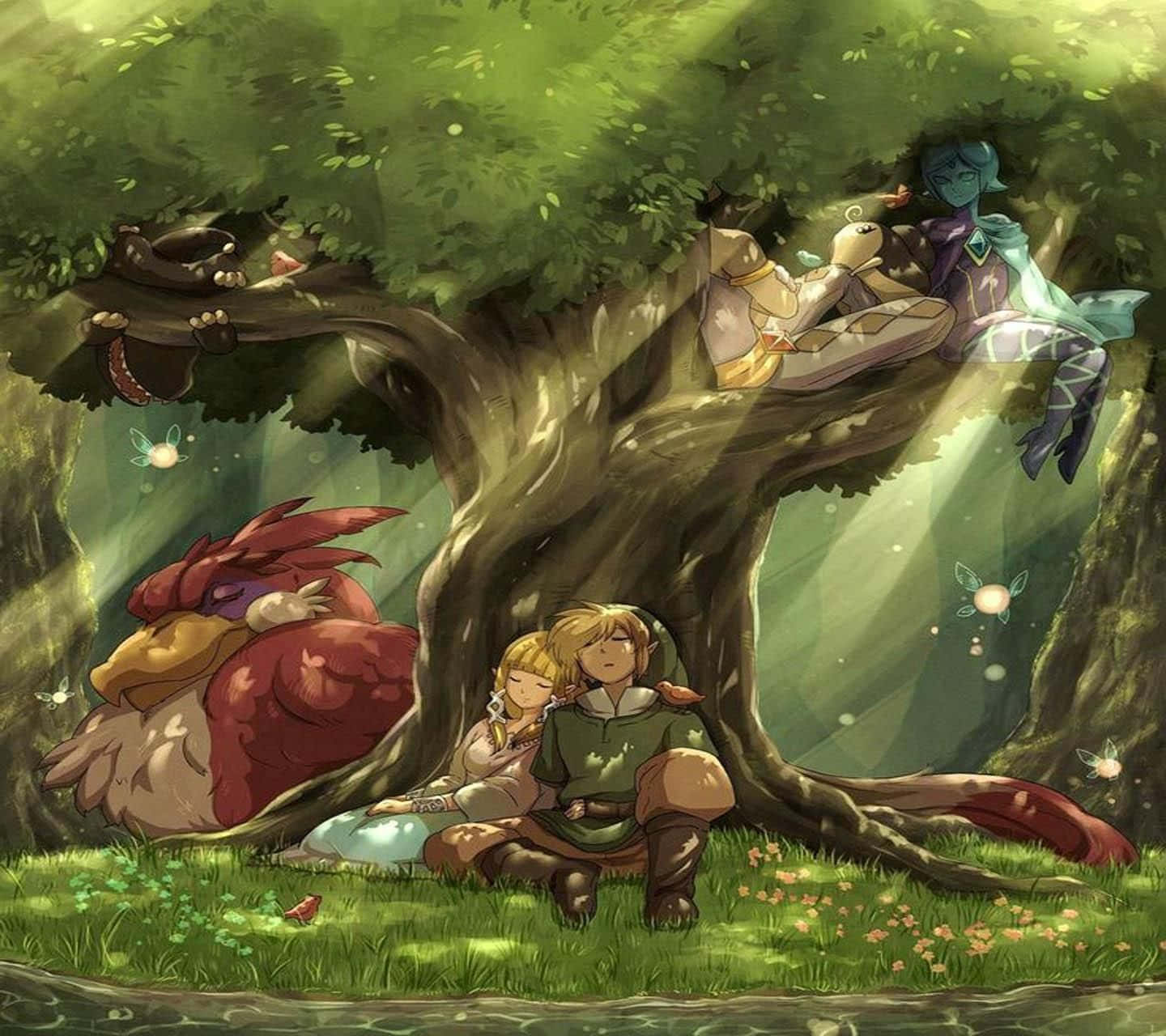 SS] Link, Zelda and Loftwings wallpaper I made : r/zelda