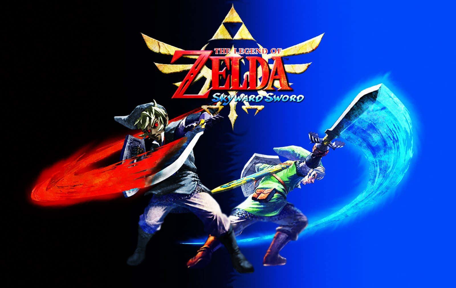 Link and Zelda exploring the Skyloft in The Legend of Zelda: Skyward Sword Wallpaper