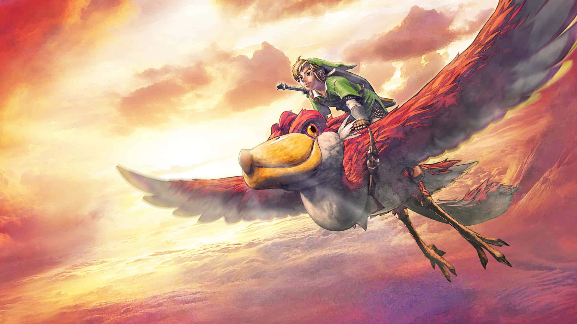 Laleyenda De Zelda: Escena De Acción Y Aventura De Skyward Sword Fondo de pantalla