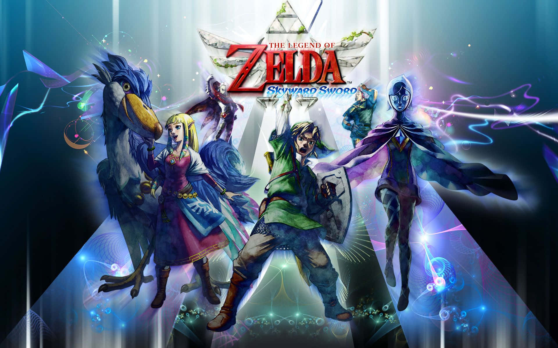 Laleyenda De Zelda: Skyward Sword - Link Y Zelda Explorando Los Cielos Fondo de pantalla