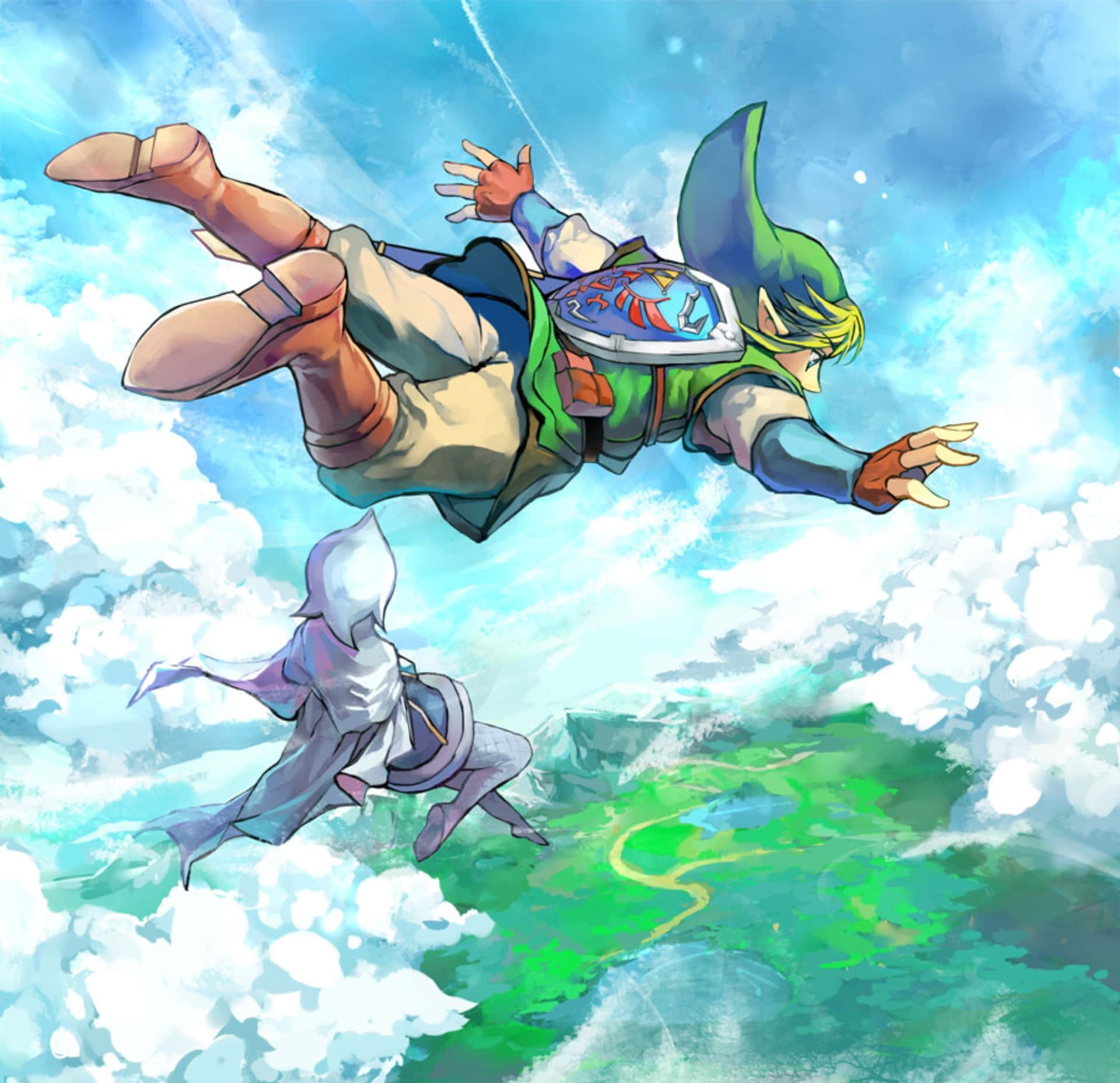 Link's epic adventure in The Legend of Zelda: Skyward Sword Wallpaper