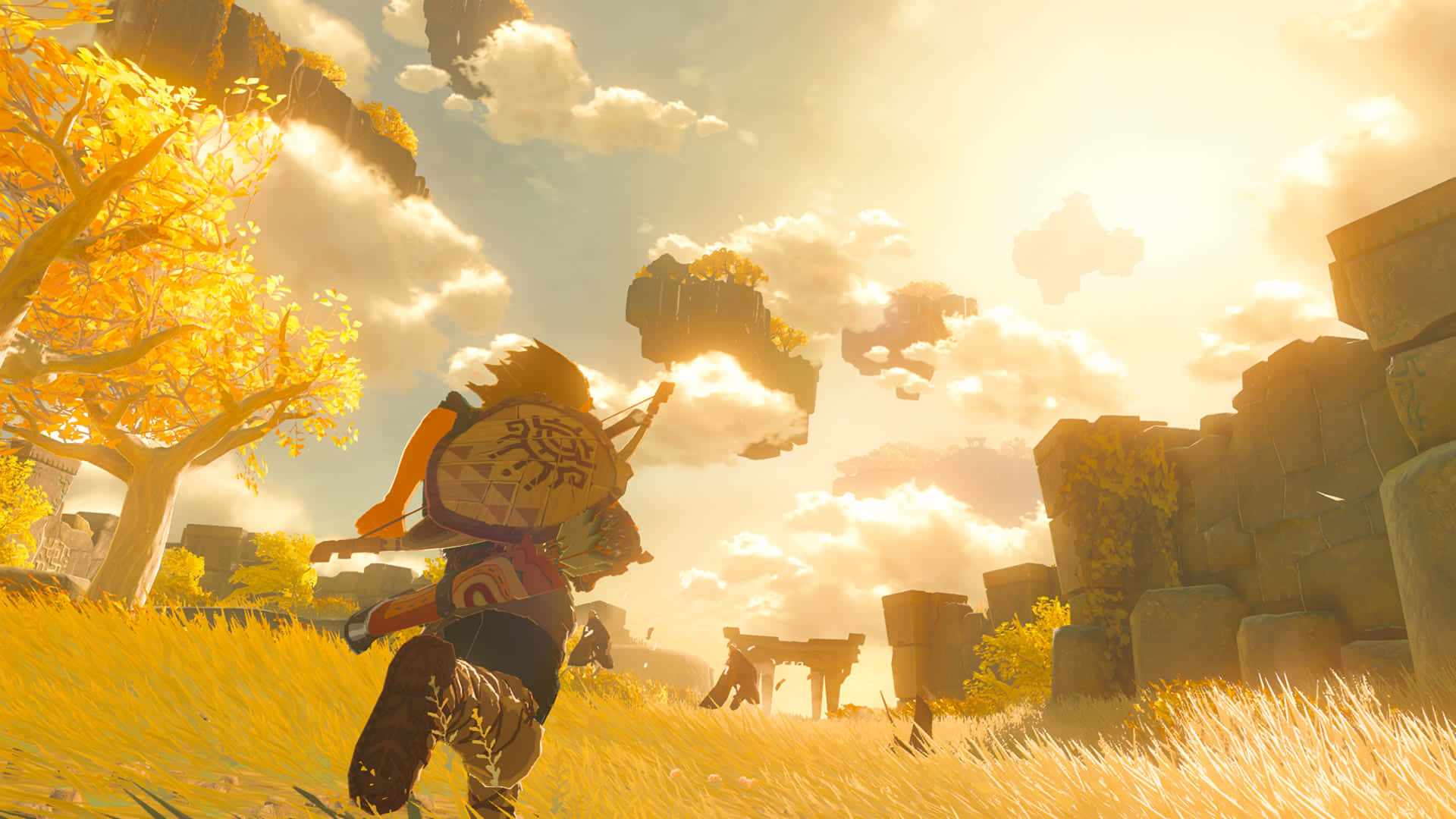 Link navigates the mystical world of The Legend Of Zelda Tears Of The Kingdom Wallpaper