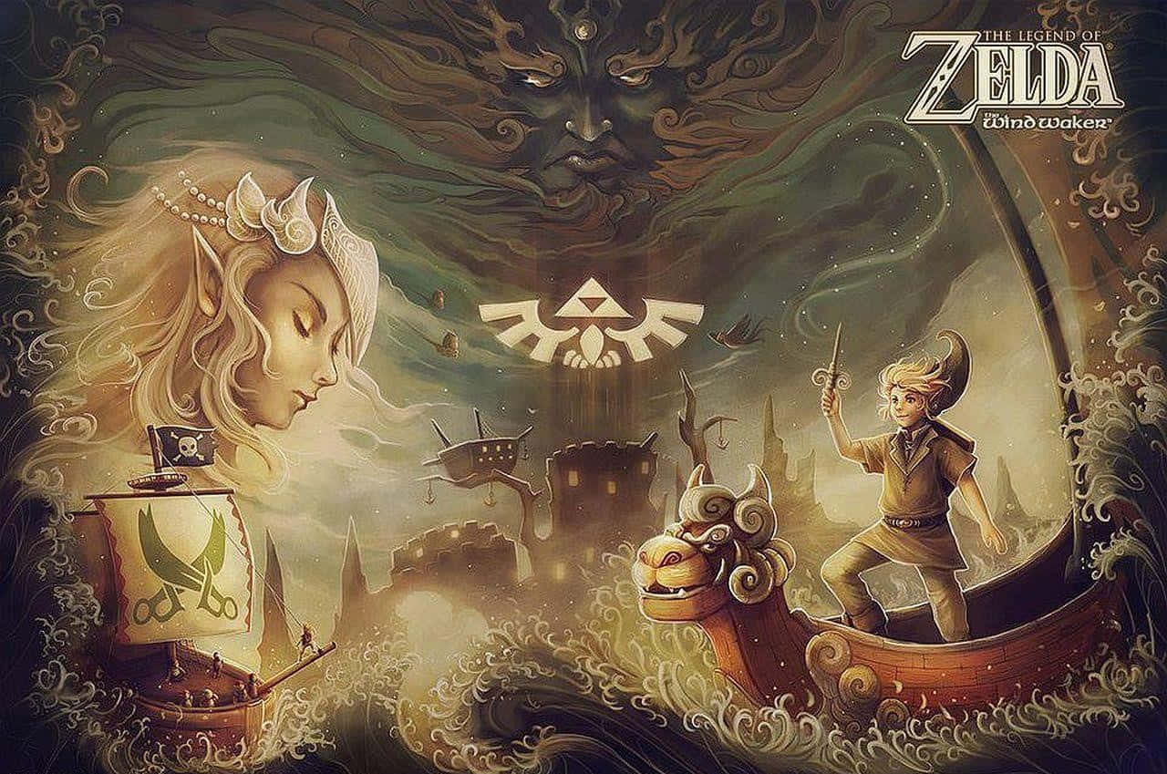 The Legend of Zelda: The Wind Waker - Link sailing on the Great Sea Wallpaper