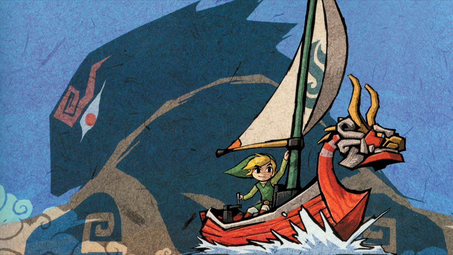 The Legend of Zelda: The Wind Waker - Link and his boat embark on an adventure Wallpaper