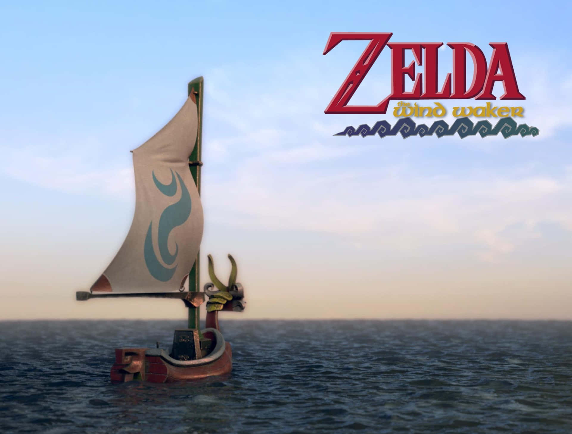 Thelegend Of Zelda: The Wind Waker - Link Navegando A Través Del Gran Mar Fondo de pantalla