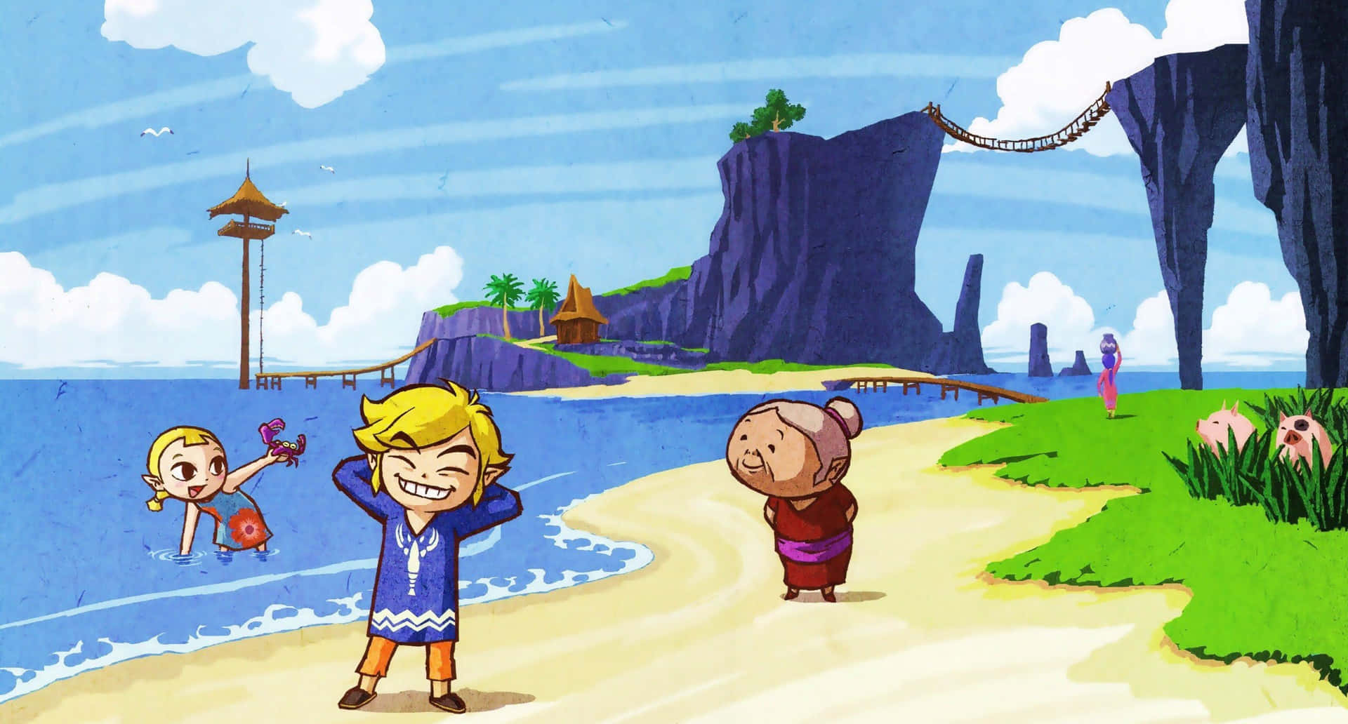 The Legend of Zelda: The Wind Waker - Link Sailing on the Great Sea Wallpaper