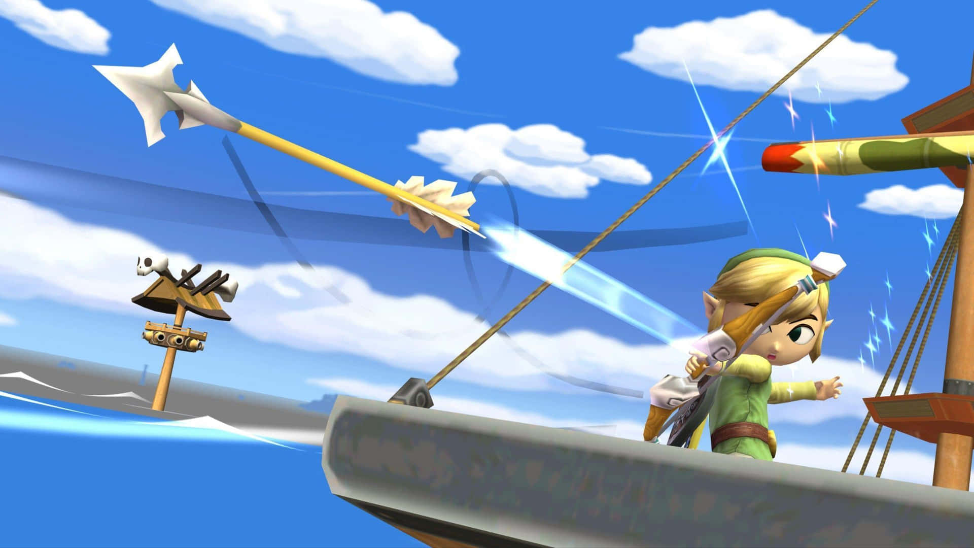 Laleyenda De Zelda: The Wind Waker - La Aventura De Link En El Gran Mar. Fondo de pantalla