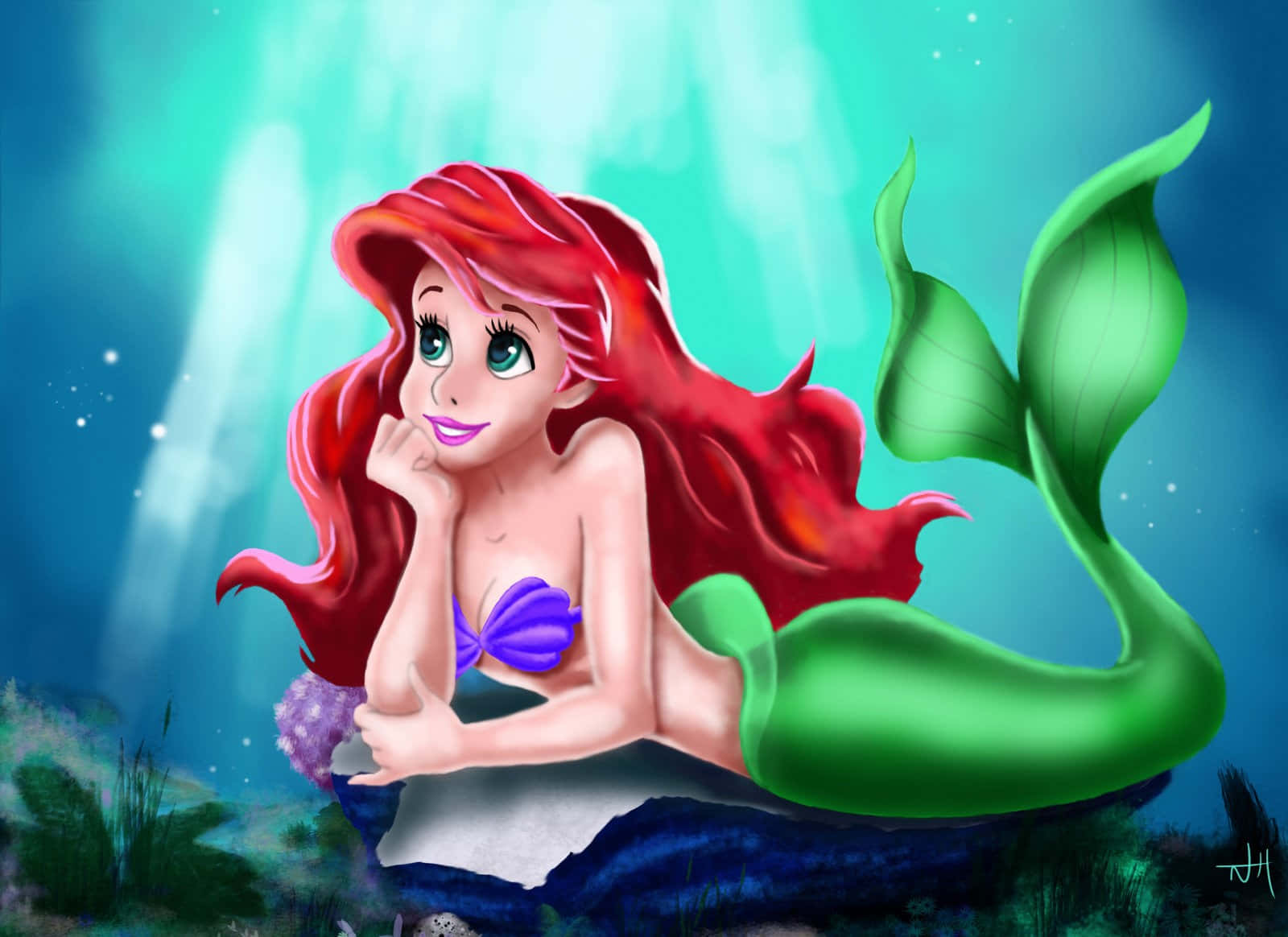 Image  Ariel's amazing transformation from mermaid to human.