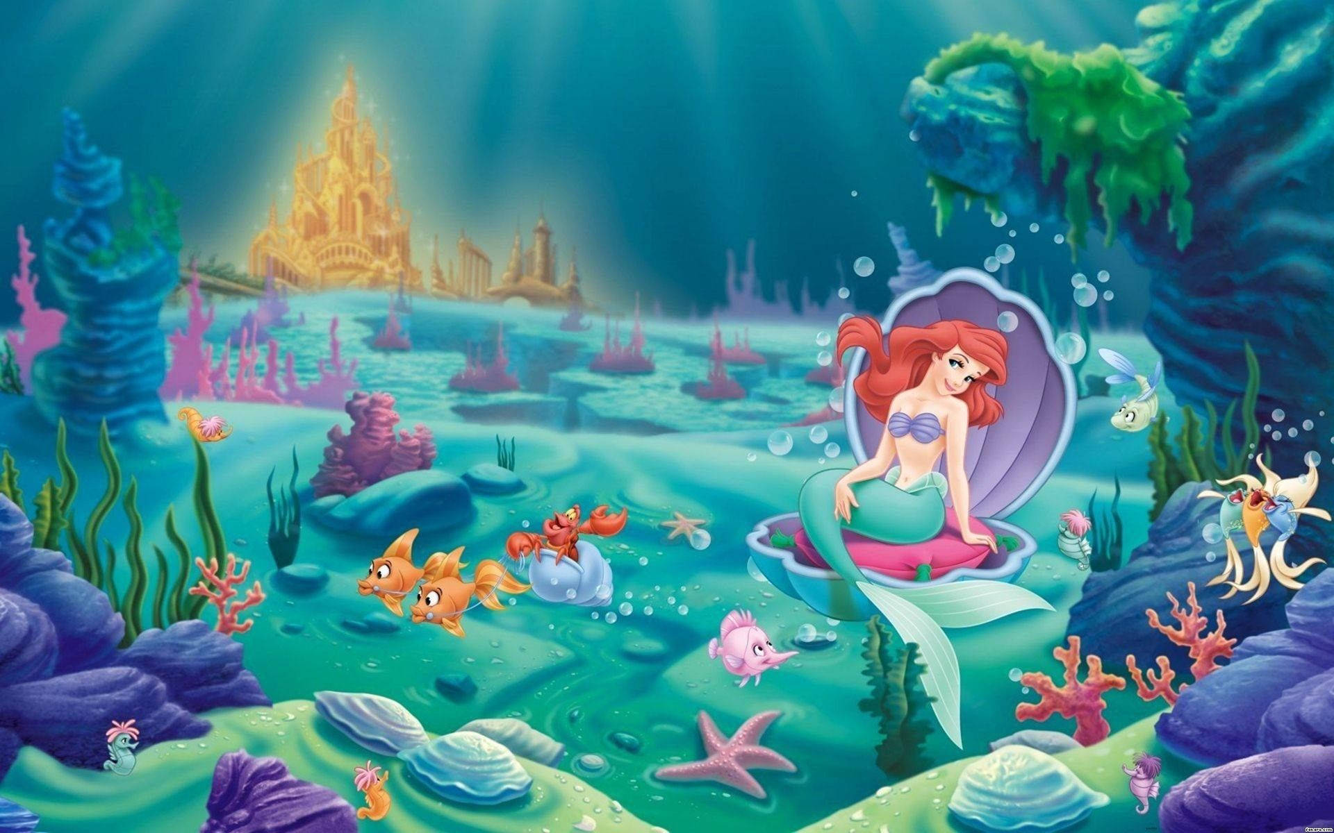 Den lille Havfrue og hendes rige af fisk Wallpaper