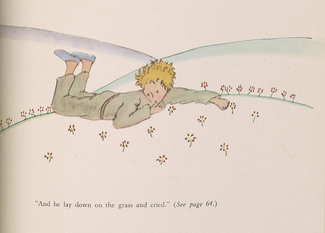 The Little Prince Lying On Ground Wallpaper