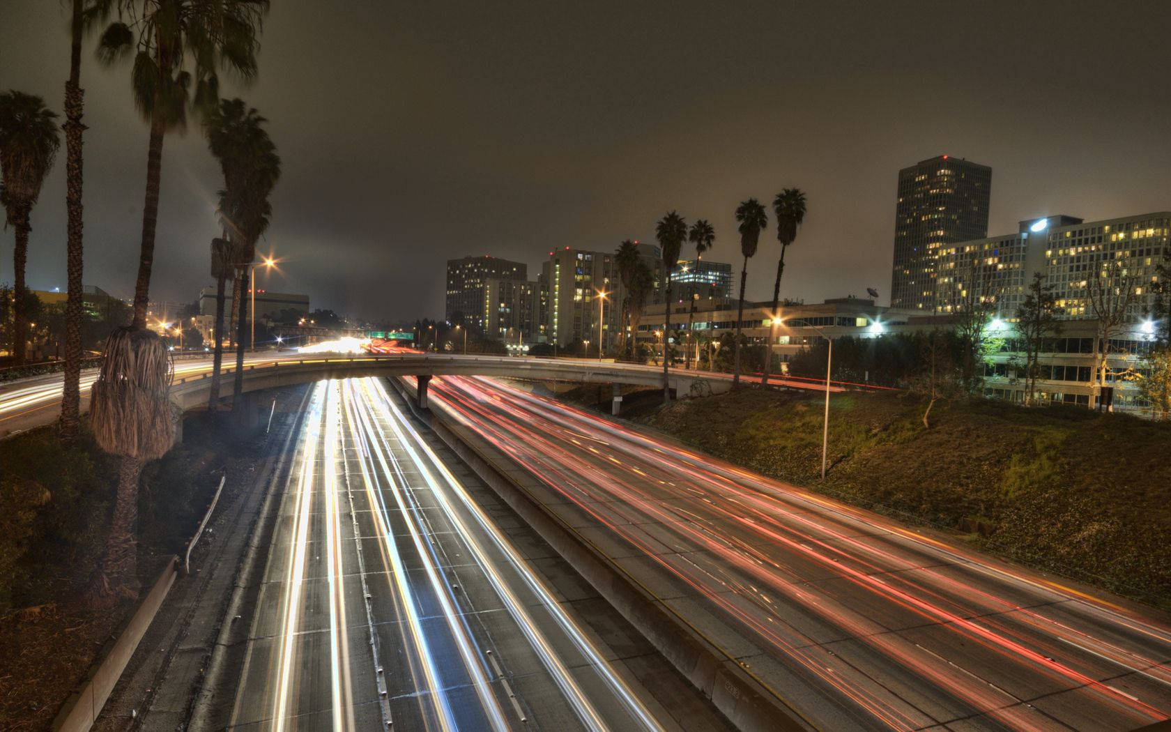 The Los Angeles Road In America Background