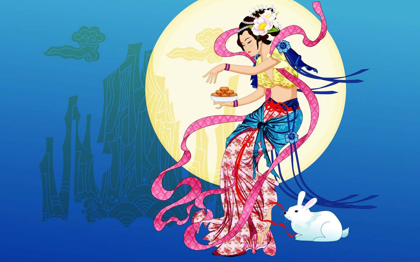 The Lunar Beauty - Chang'e: Goddess Of The Moon Wallpaper