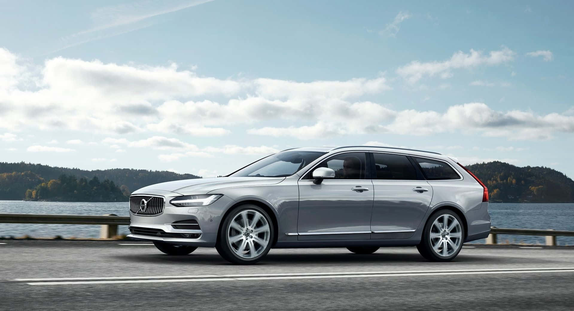 The Luxurious Volvo V90 Basking In Nature Wallpaper