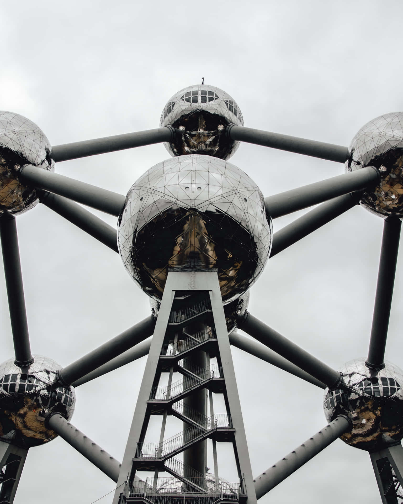 The Majestic Atomium Landmark In Brussels, Belgium Wallpaper