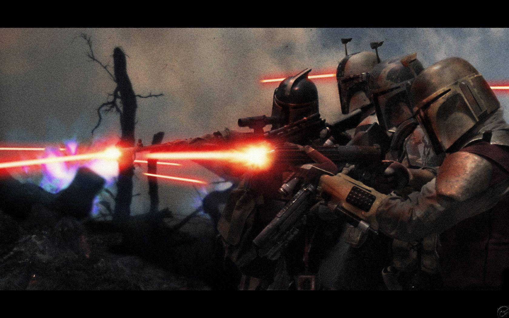 The Mandalorian Red Laser Guns Background