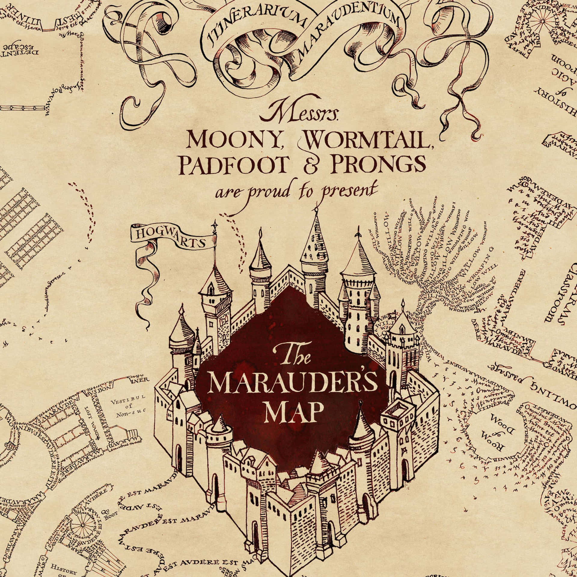 Uncover secrets with The Marauder's Map Wallpaper