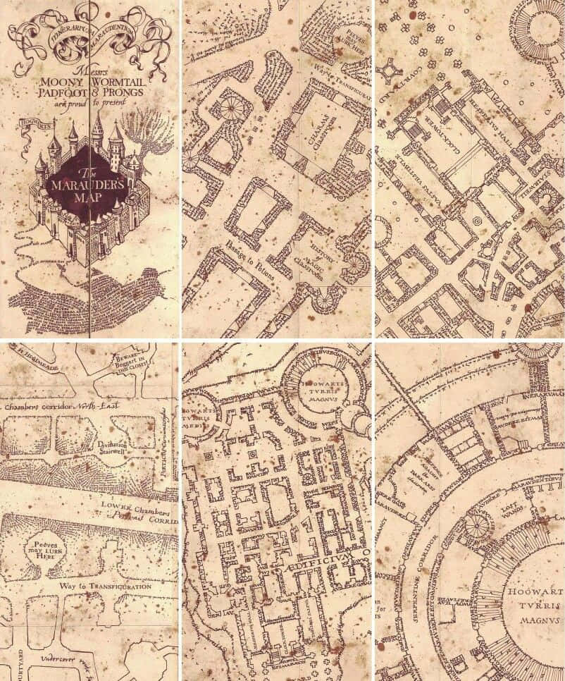 Uncover the secrets of Hogwarts with The Marauder’s Map Wallpaper