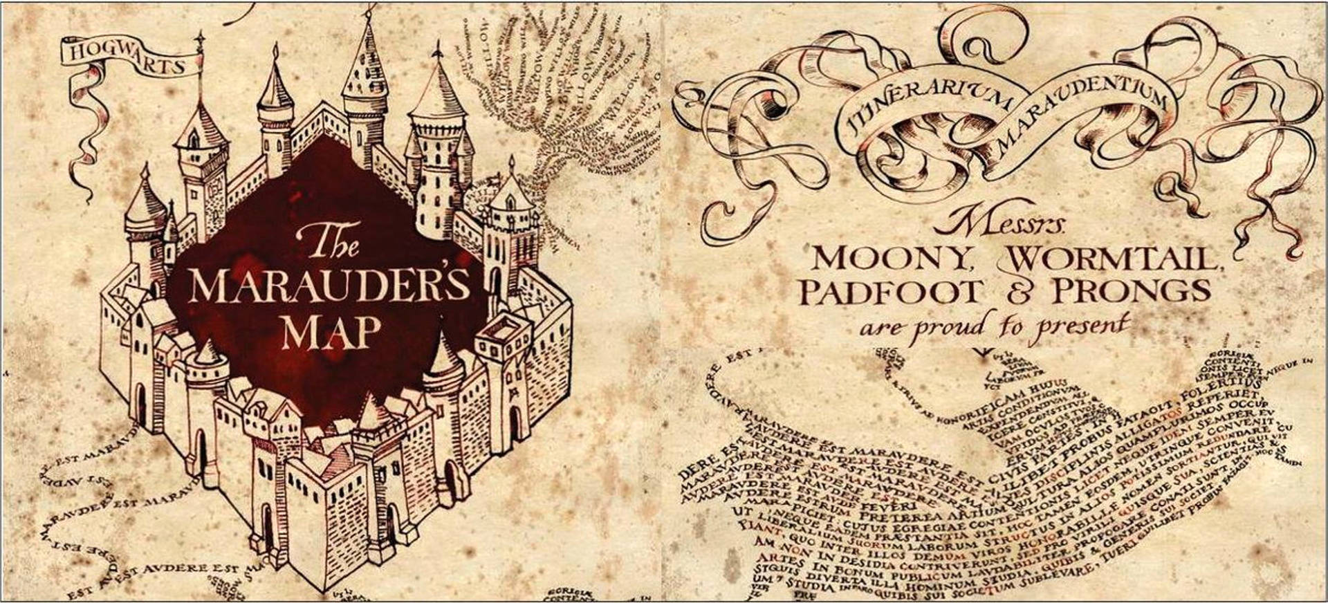 Den Marauders Map Magic tapet vil få dig til at føle dig som en Hogwarts-eventyrer. Wallpaper