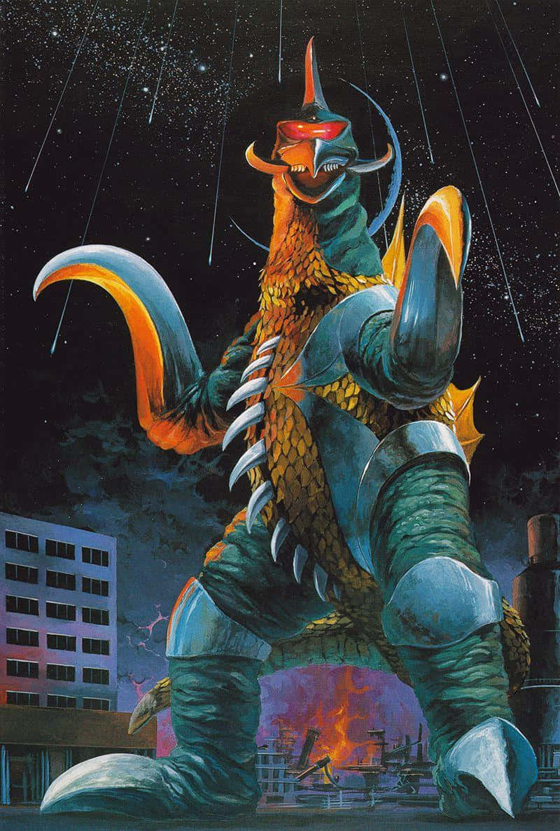 The Mighty Gigan In Action Wallpaper