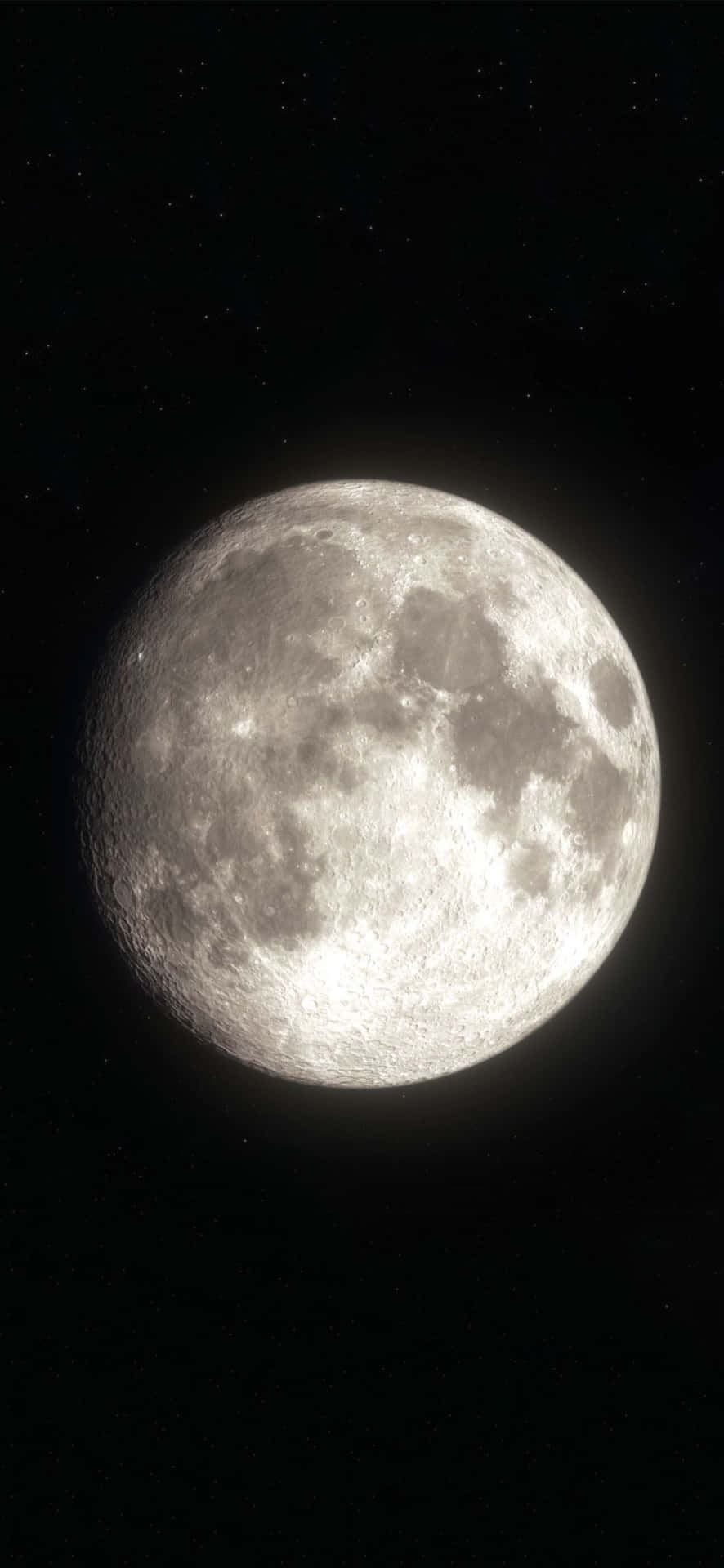 Illuminating Moon over a Dark Landscape - Shot on iPhone Wallpaper