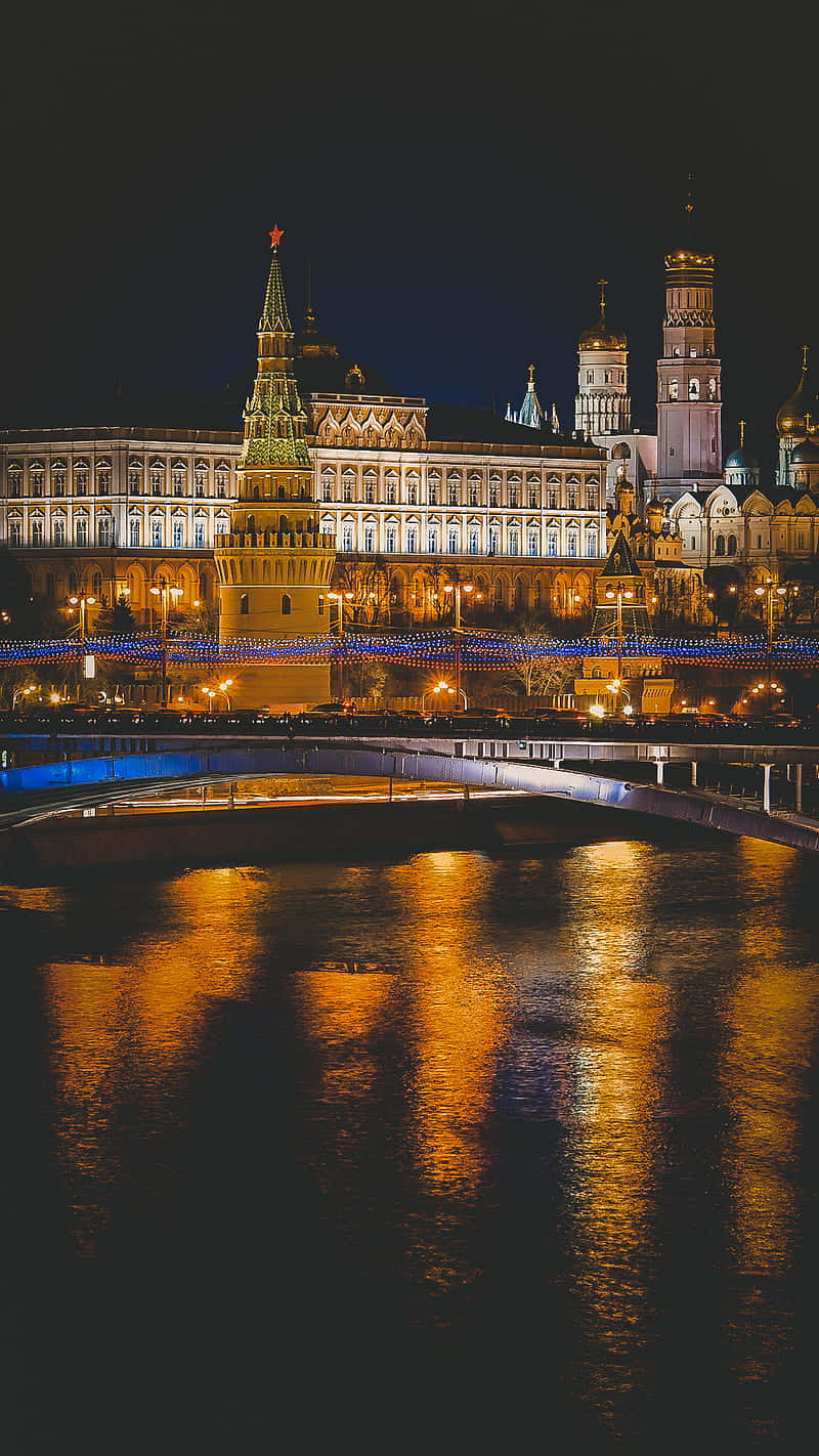 The Moscow Kremlin At Night Wallpaper