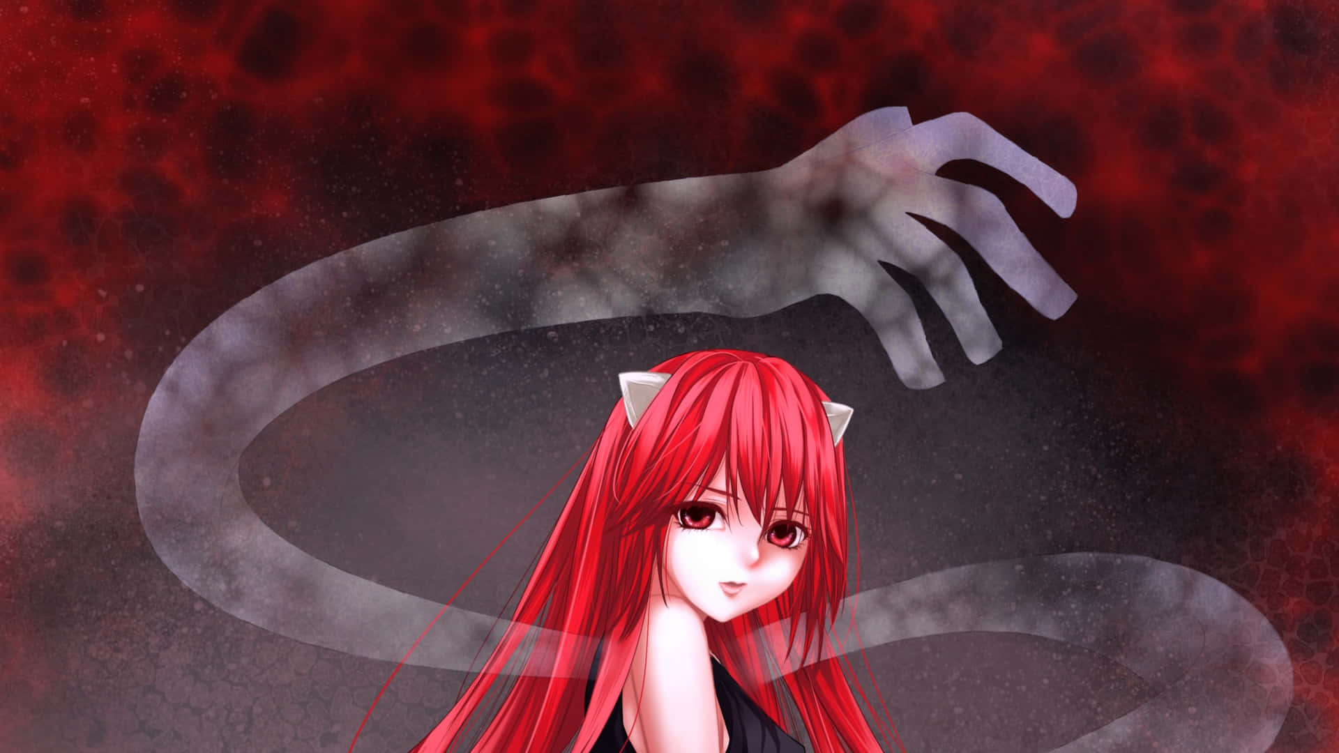 The Mysterious And Powerful Lucy From Elfen Lied Wallpaper