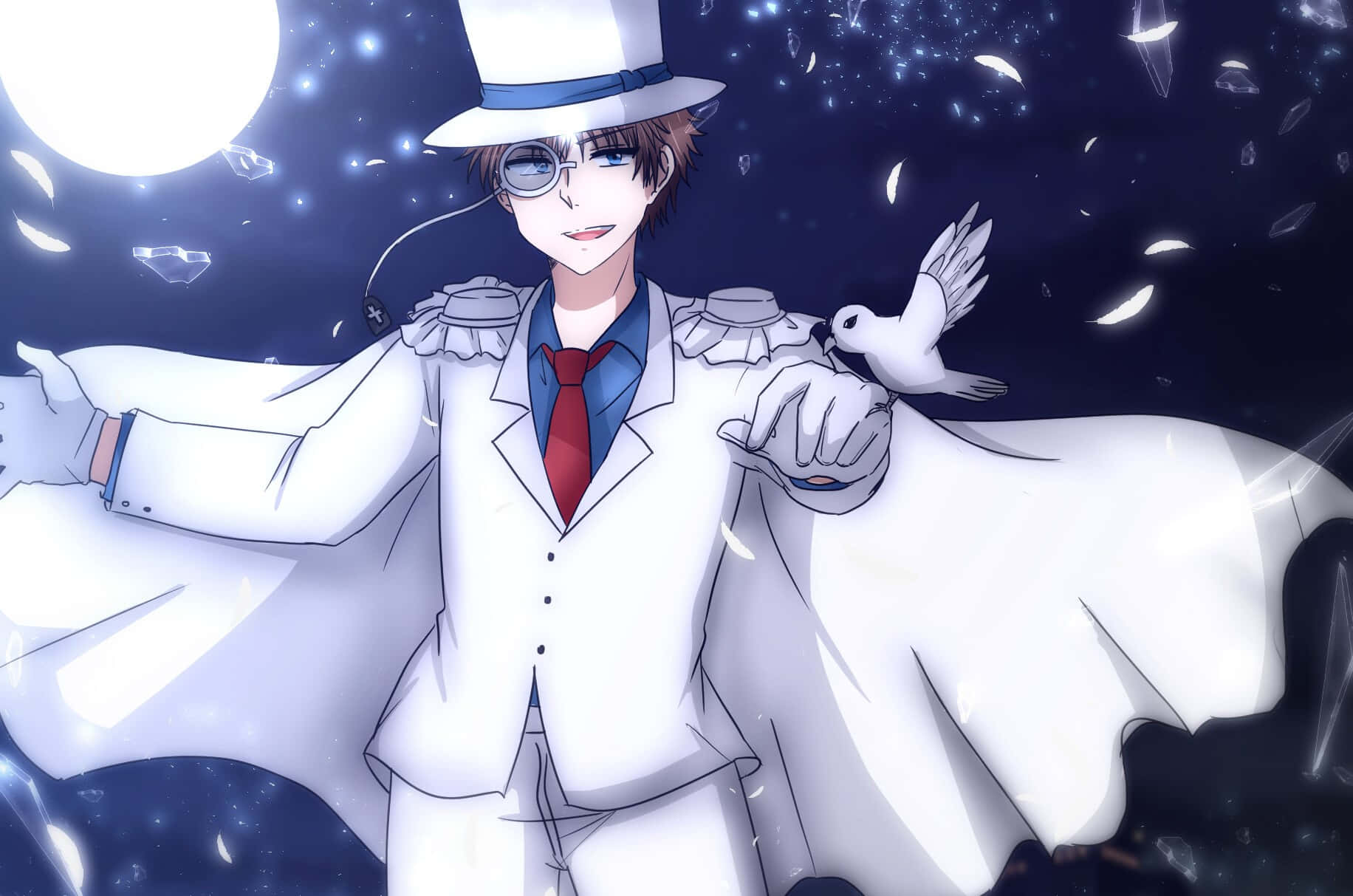 The Mysterious Charmer: Kaito Kid In Action Wallpaper