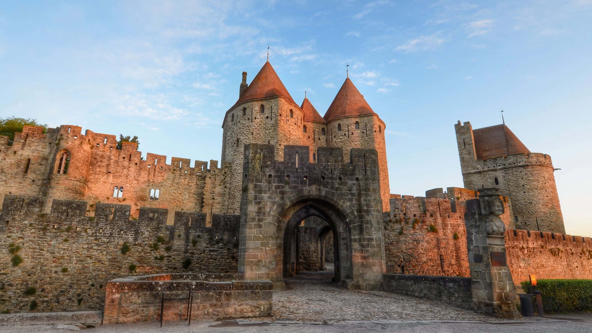 The Narbonne Gate Chateau Comtal In Carcassonne Picture