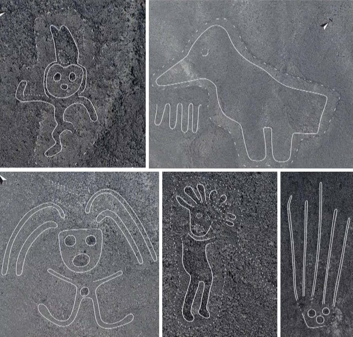 Een Adembenemend Luchtbeeld Van De Mysterieuze Nazca-lijnen Achtergrond