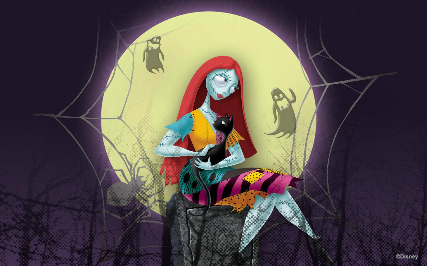 Sally, the beloved rag doll from The Nightmare Before Christmas Wallpaper