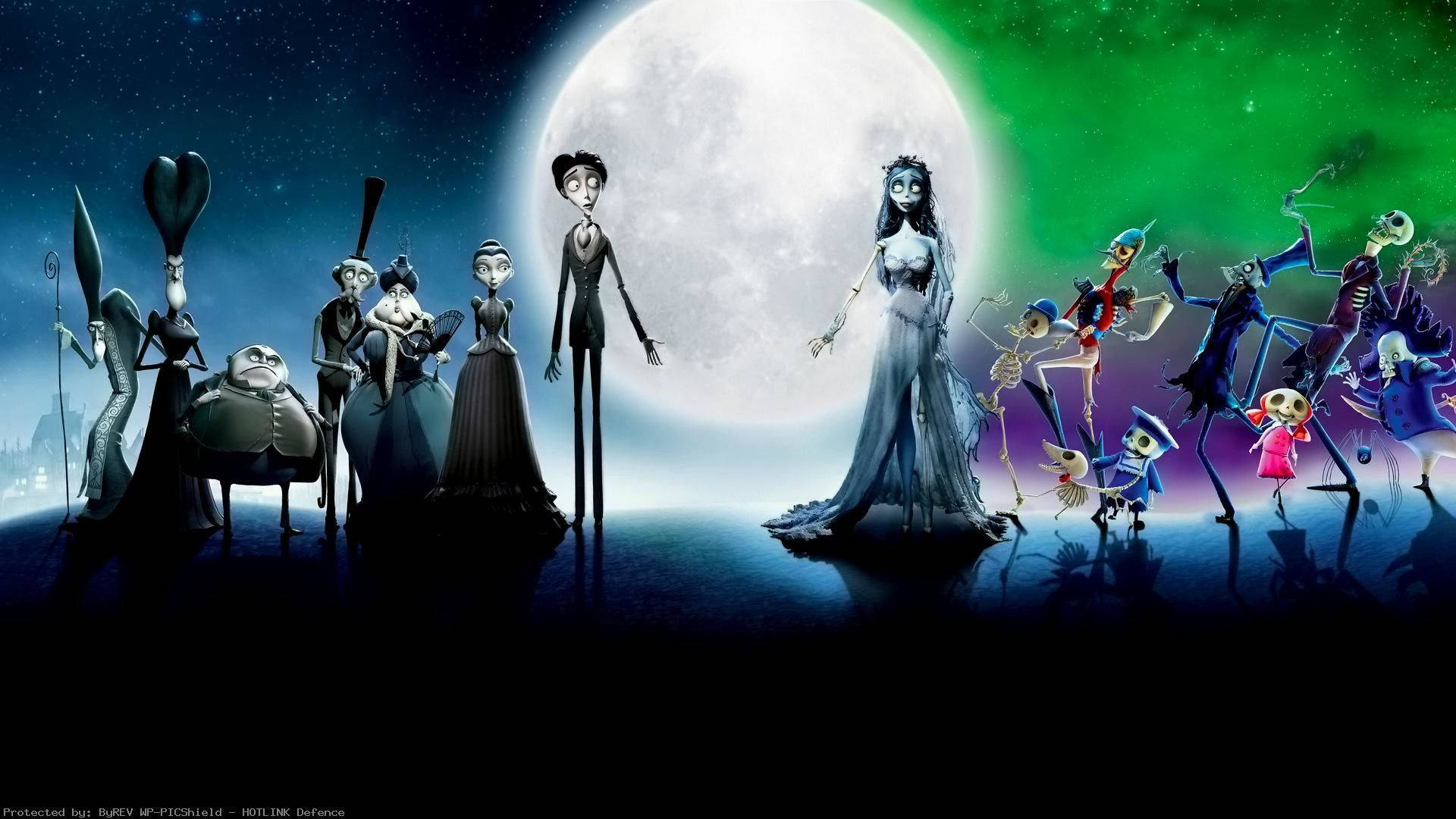 Two lovebirds of Halloween — Jack Skellington and Emily from The Nightmare Before Christmas and Corpse Bride Wallpaper