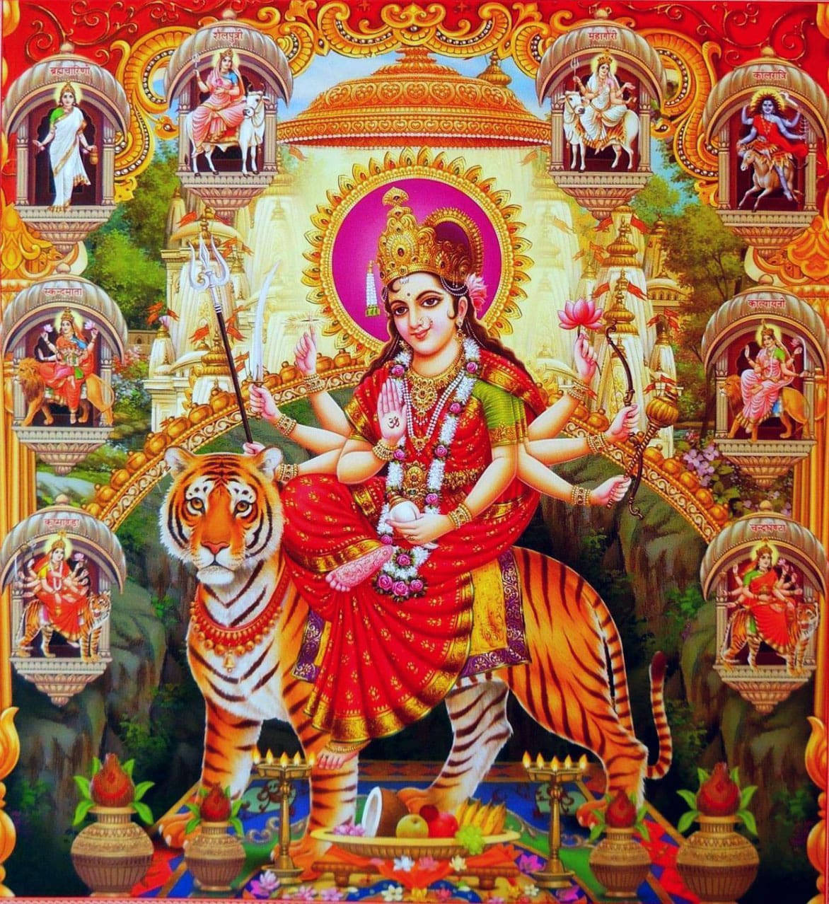 Denio Avatarerna Av Durga Devi. Wallpaper